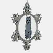 ロシアのな青猫の漫画 スノーフレークピューターオーナメント (左)