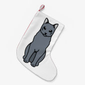 ロシアのな青猫の漫画 スモールクリスマスストッキング (正面 (吊り時))