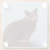 ロシアのな青猫の見ること ガラスコースター (裏面)