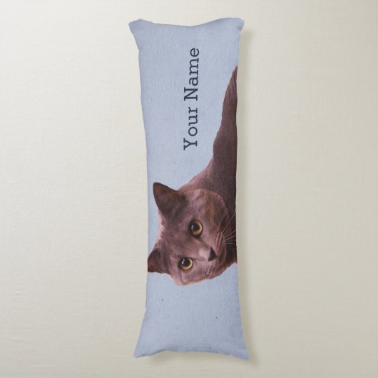 ロシアのな青猫は名前を加えます ボディピロー (正面縦)