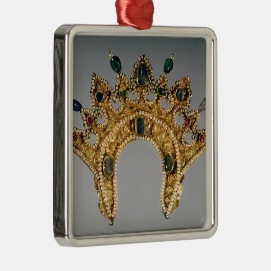 ロシアのなdiadem、真珠と置かれる金ゴールド メタルオーナメント (右)