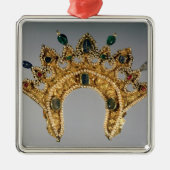 ロシアのなdiadem、真珠と置かれる金ゴールド メタルオーナメント (正面)