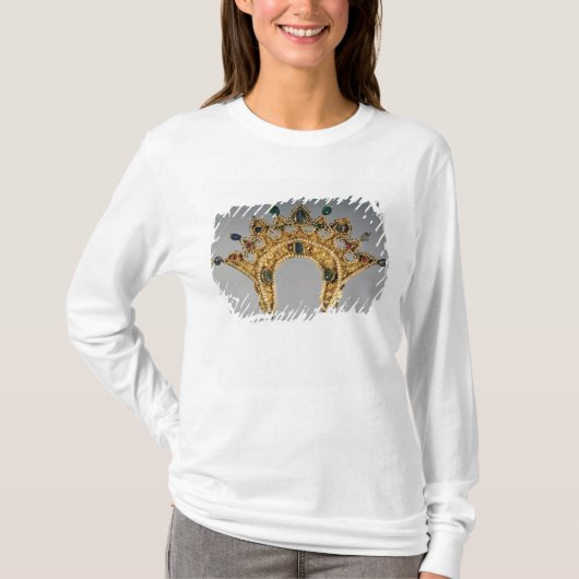 ロシアのなdiadem、真珠と置かれる金ゴールド tシャツ (正面)
