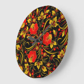 ロシアのなkhokhloma ラージ壁時計 (傾斜)