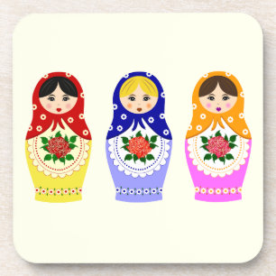 ロシアのなmatryoshkaのネスティング人形 コースター