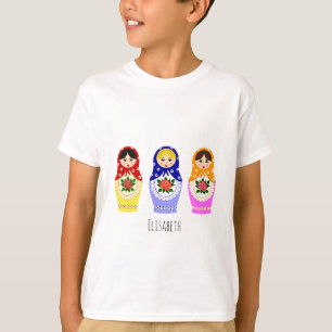 ロシアのなmatryoshkaの人形の子供のワイシャツ tシャツ
