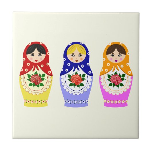 ロシアのなmatryoshkaの人形 タイル (正面)