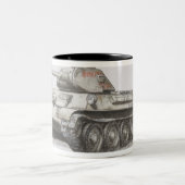 ロシアのなT-34戦車、側面図 ツートーンマグカップ (中央)