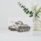 ロシアのなT-34戦車、側面図 ポストカード (スタンド正面)