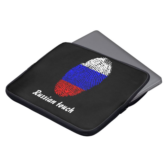 ロシアのなtouchの指紋の旗 ラップトップスリーブ (正面上部)