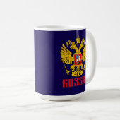 ロシアのインペリアルイーグル国旗 コーヒーマグカップ (正面右)