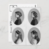 ロシアのオルガ、タティアナ、マリー、アナスタシア・ロマーノフ ポストカード (正面/裏面)