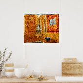 ロシアのキャサリン宮殿の琥珀の部屋 ポスター (キッチン)