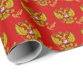 ロシアのギフトロシアのラッピング、国旗、エンブレム/赤 ラッピングペーパー (ロールコーナー)