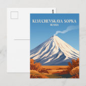 ロシアのクリュチェフスカヤ火山 ポストカード (正面/裏面)