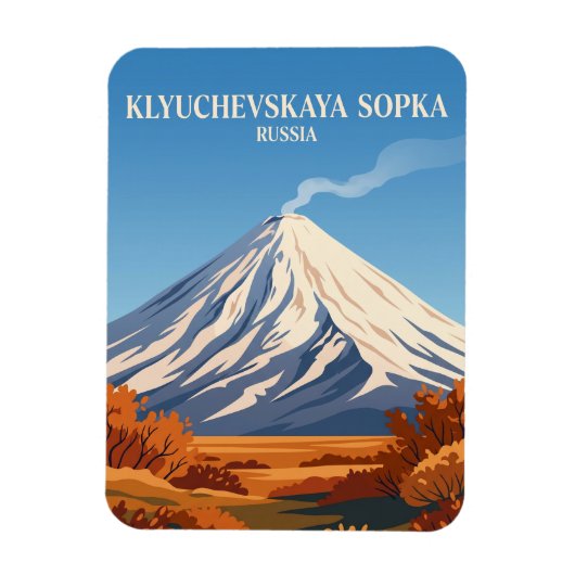 ロシアのクリュチェフスカヤ火山 マグネット (縦)