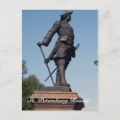 ロシアのサンクトペテルブルクにあるピョートル大帝の像 ポストカード (正面)