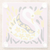 ロシアのスタイルおとぎ話ク王室のラス白鳥 ガラスコースター (裏面)