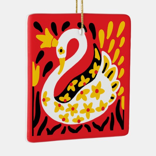 ロシアのスタイルおとぎ話ク王室のラス白鳥 セラミックオーナメント (右)