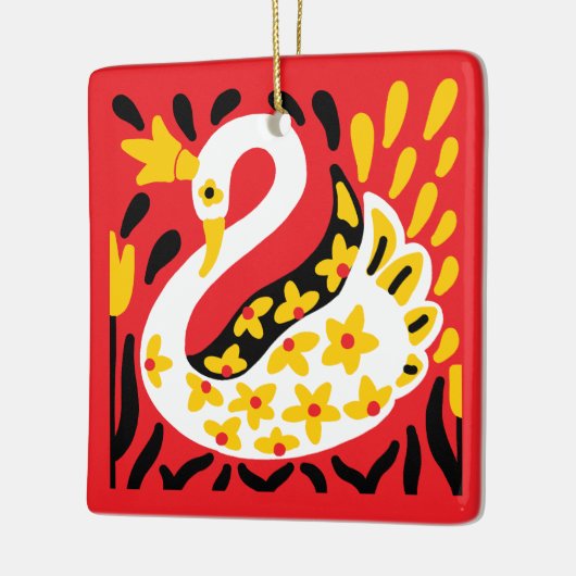 ロシアのスタイルおとぎ話ク王室のラス白鳥 セラミックオーナメント (左)