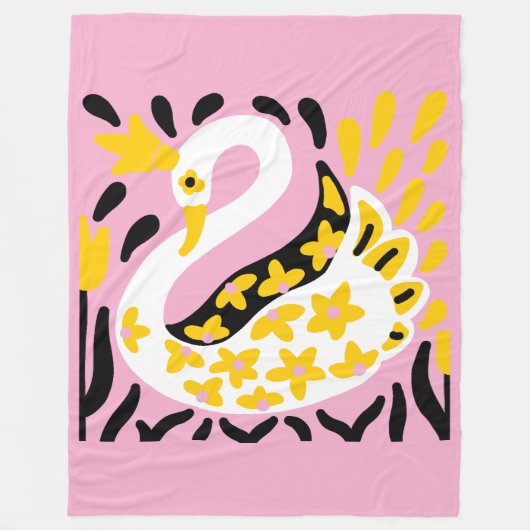 ロシアのスタイルおとぎ話ク王室のラス白鳥 フリースブランケット (正面)