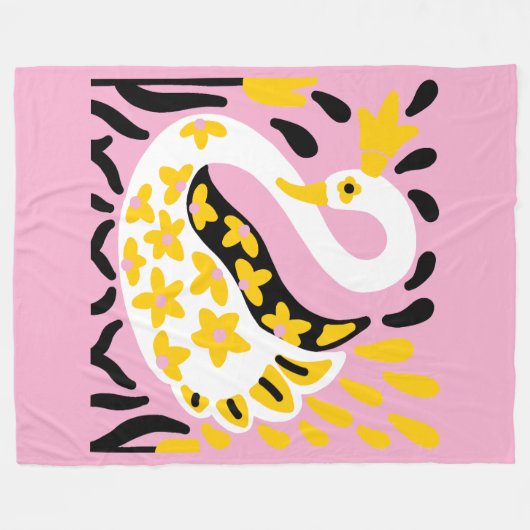 ロシアのスタイルおとぎ話ク王室のラス白鳥 フリースブランケット (正面(横))