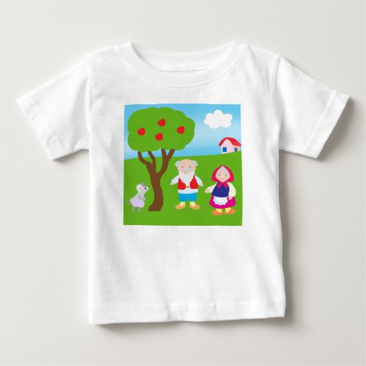 ロシアのスタイルの子供向けの漫画の絵 ベビーTシャツ (正面)