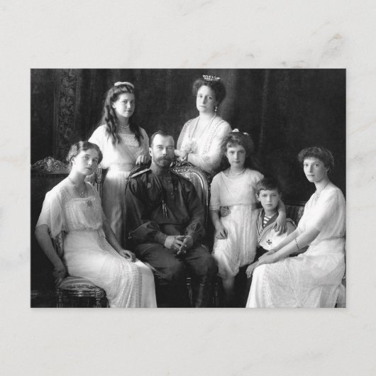 ロシアのツァルとツァリーナと子供たちOTMA-A ポストカード (正面)