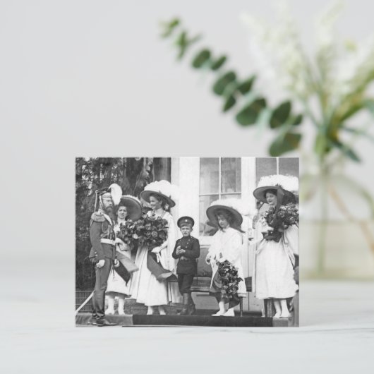 ロシアのツァーと彼の子供はがき ポストカード (スタンド正面)