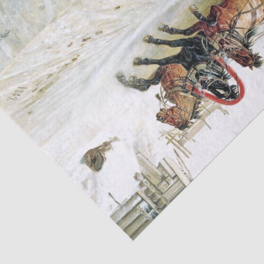 ロシアのトロイカの馬のそりの雪の競争のティッシュペーパー 薄葉紙 (詳細)