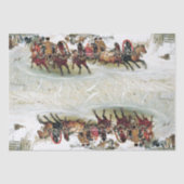ロシアのトロイカの馬のそりの雪の競争のティッシュペーパー 薄葉紙 (正面)