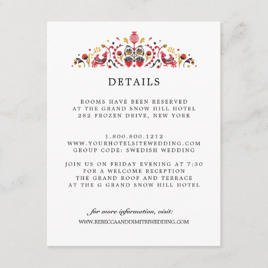 ロシアのフォークアートホクロ結婚マズゲスト詳細 エンクロージャーカード (正面)