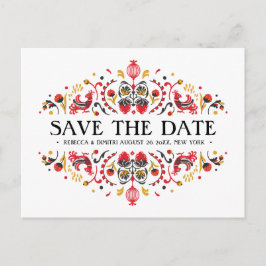 ロシアのフォークアートホクロ結婚マ 案内ポストカード