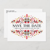 ロシアのフォークアートホクロ結婚マ 案内ポストカード (正面/裏面)