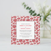 ロシアのフォークアートレッド結婚フラワーズインビタ 招待状 (スタンド正面)