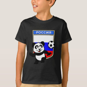 ロシアのフットボールのパンダ Tシャツ