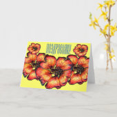 ロシアのフローラおめでとうカーロシアのド カード (黄色い花)