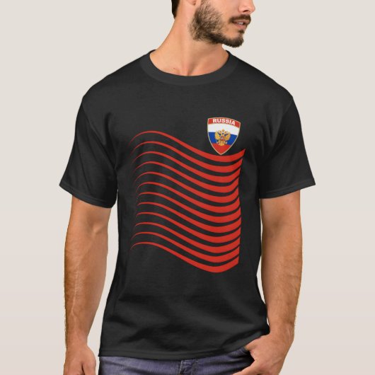 ロシアのホッケージャージー州旗サッカーのギフト Tシャツ (正面)