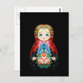 ロシアのマトリョーシカ人形 ポストカード (正面/裏面)
