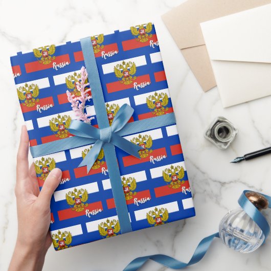 ロシアのラッピング紙、青ロシアの旗 ラッピングペーパー (ギフト)