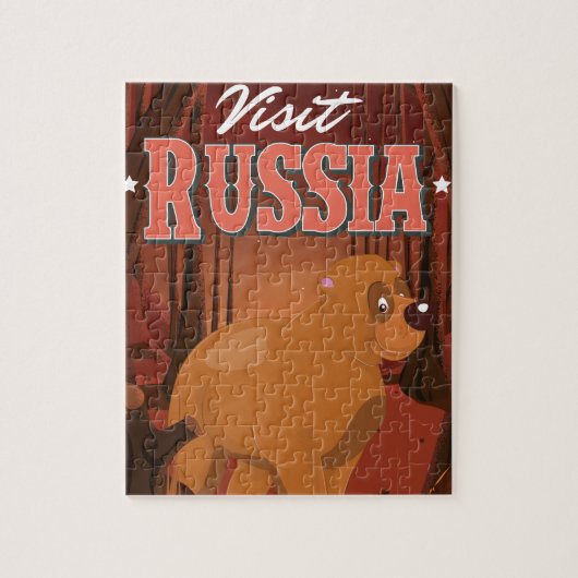 ロシアのヴィンテージ旅行のポスター漫画を参照する ジグソーパズル (縦)