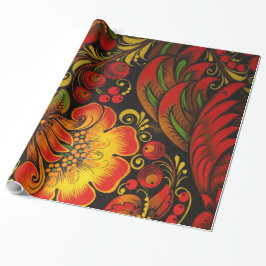 ロシアのヴィンテージ素晴らしフローラルパターン ラッピングペーパー