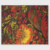 ロシアのヴィンテージ素晴らしフローラルパターン ラッピングペーパー (フラット)