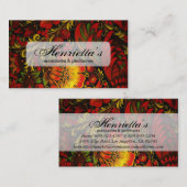 ロシアのヴィンテージ素晴らし花柄 名刺 (正面/裏面)