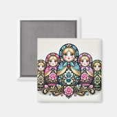 ロシアの人形の方磁石 マグネット (正面/裏面)