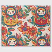 ロシアの人形を巣にするマトリョシカフローラの切り離し ラッピングペーパー (フラット)