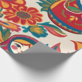 ロシアの人形を巣にするマトリョシカフローラの切り離し ラッピングペーパー (角)