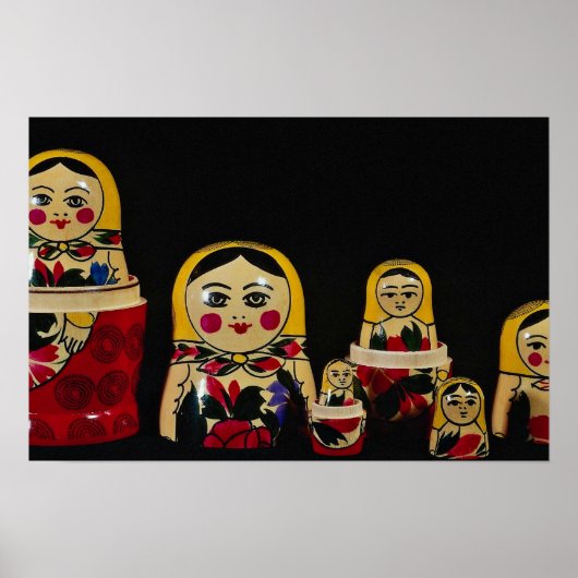 ロシアの人形セ伝統的ット絵を描ロシアの ポスター (正面)