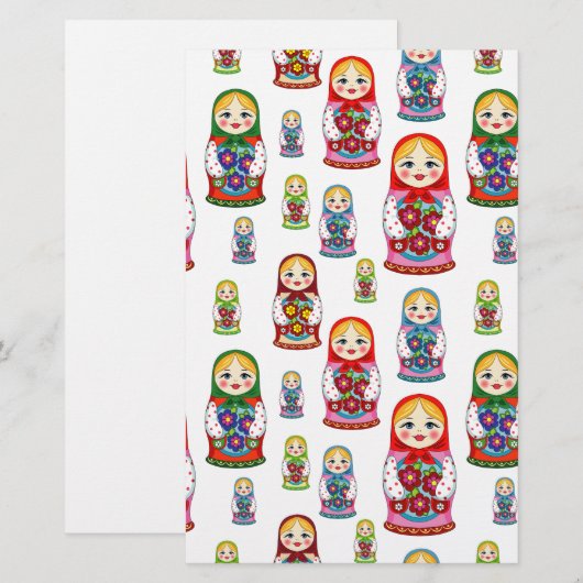 ロシアの人形 便箋 (正面/裏面)