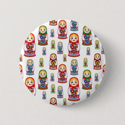 ロシアの人形 缶バッジ (正面)